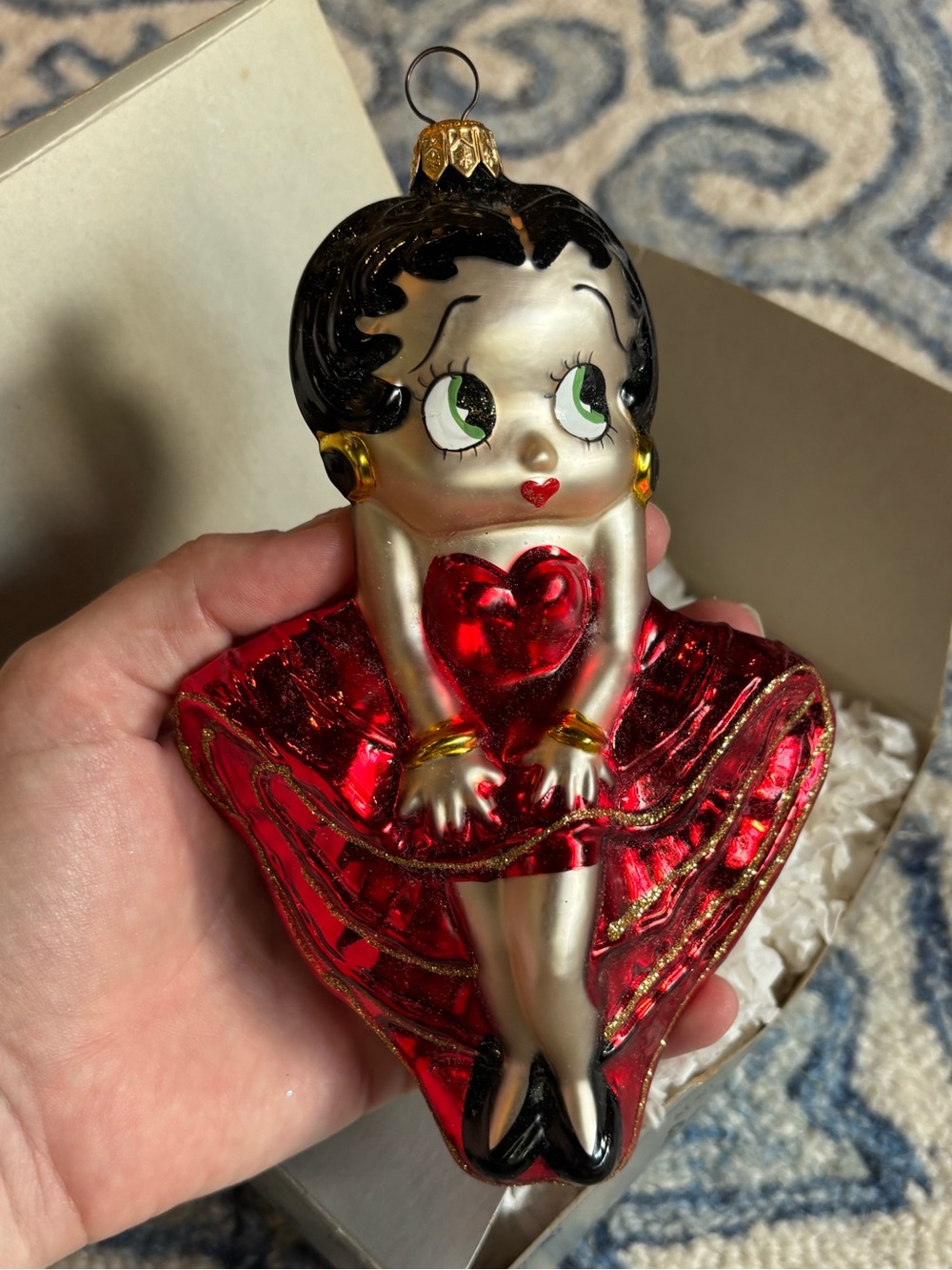Kurt S. Adler Polonaise Collection Betty Boop blown glass Christmas ornament